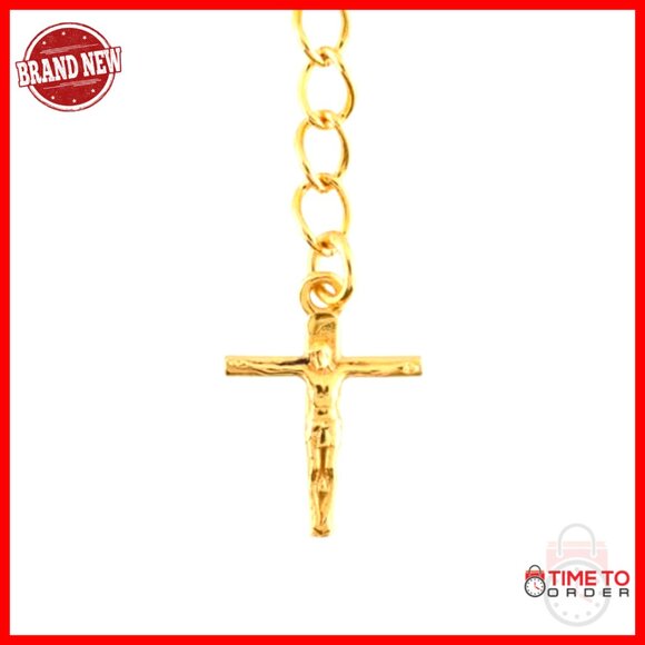 Faceted Garnet Bracelet 18K Gold Plated Lobster Clasp Adjustable Faith Charm - Picture 6 of 7